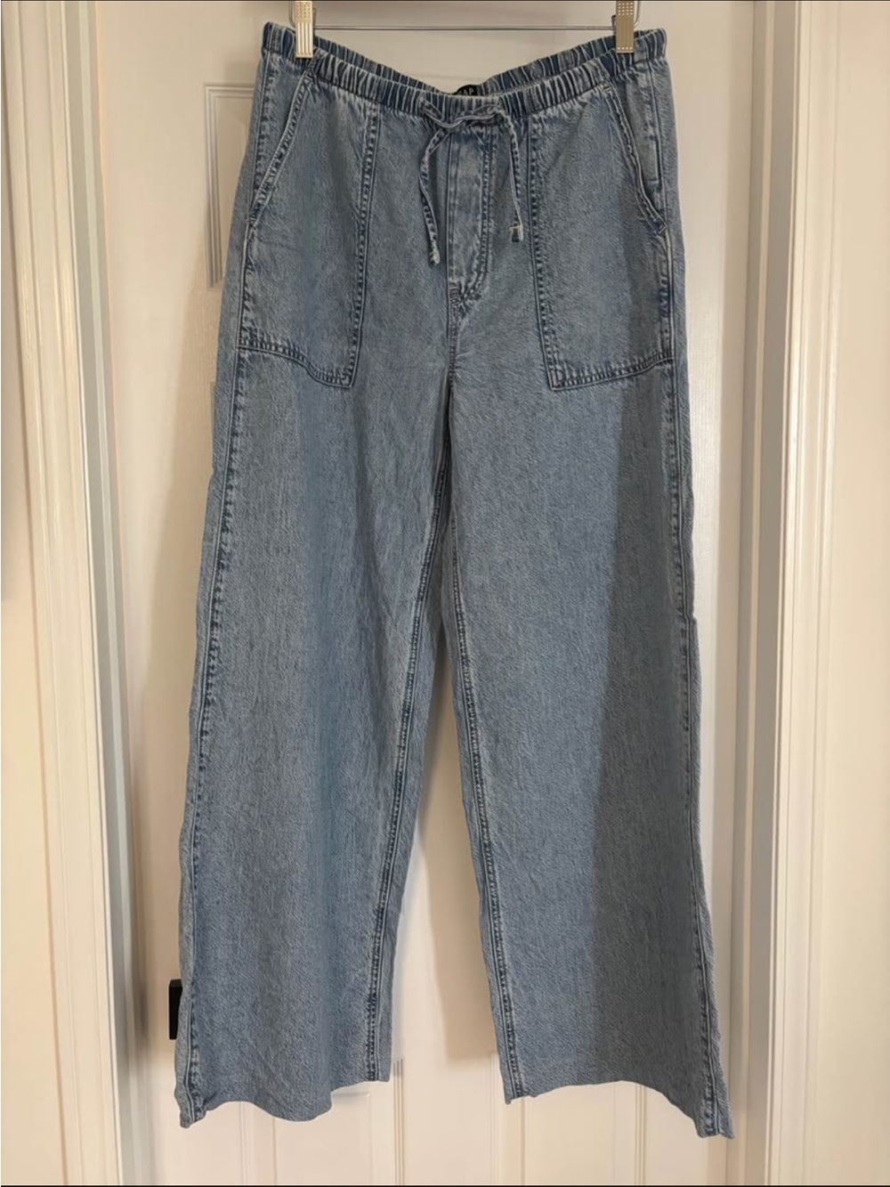 GAP Light Blue Wide Leg Drawstring Jeans
